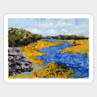 Estuary Sandbank - Acrylic - Palette Knife Sticker